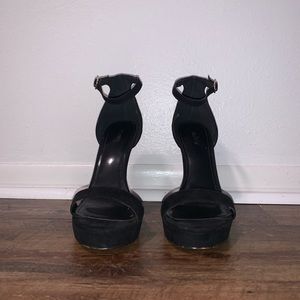 Black ankle strap pumps